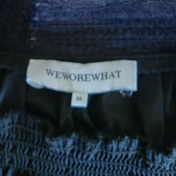 WeWoreWhat Smocked Cotton Midi Dress, Black Size M - Picture 7 of 13